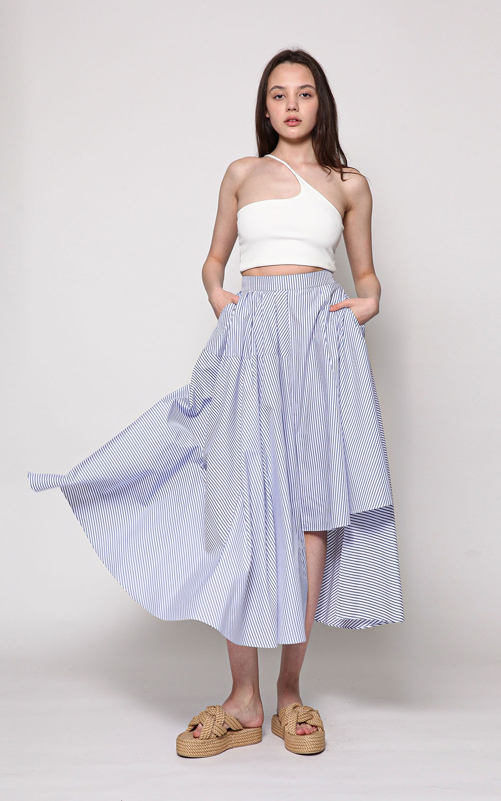 [1st Re-order]  Annabel Skirt _ Blue Stripe